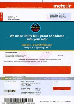 Ireland fake utility bill for electricity Meteor Sample Fake utility bill